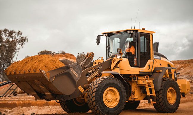 Image of a construction vehicle on a construction site.
